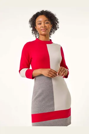 Roman Petite Colour Block Knit Dress AU 16