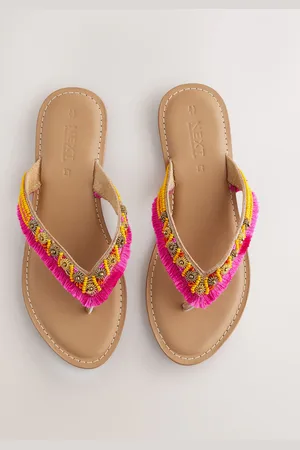 Next Pink Standard/Wide Fit Forever Comfort Beaded Toe Thong Sandals AU 8 (EU 39)