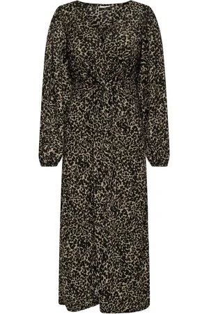 JDY Leopard Print Knit Midi Dress AU 10