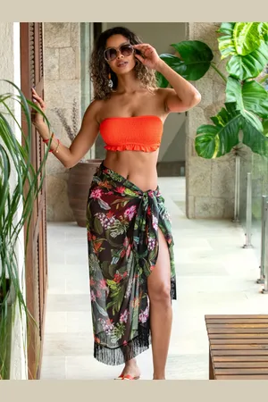 Pour Moi Black Chiffon Multiway Beach Sarong S-M