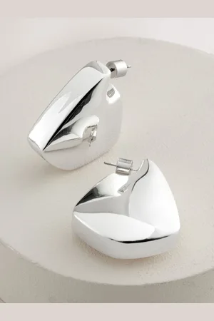 Next Silver Tone Chunky Statement Earrings One