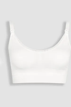 Emma White Emma-Jane Lace Trim Seamless Maternity & Nursing Bra S