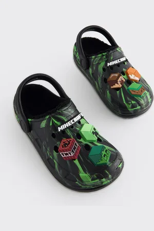 Next Black/Green Minecraft Warm Lined Slipper Clogs AU 6 (EU 39)