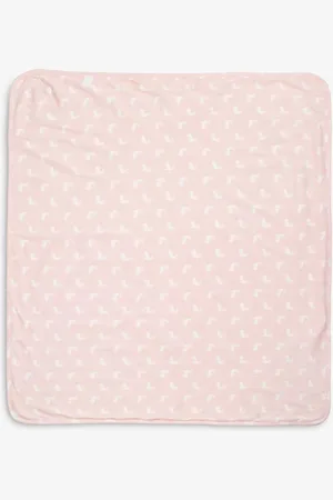 The Little Tailor Pink Baby Soft Jersey 100% Cotton Bunny Print Blanket ONE