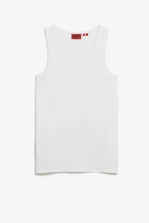 Superdry Optic White Essential Logo Slim Fit Vest Top XL