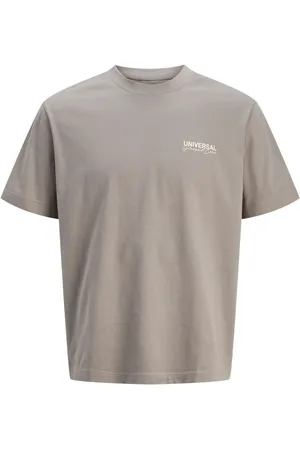 JACK & JONES Grey Oversized Back Print Graphic Logo T-Shirt S