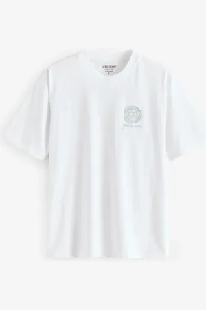 Guess White Oversized Fit Palm Logo 100% Cotton T-Shirt XL