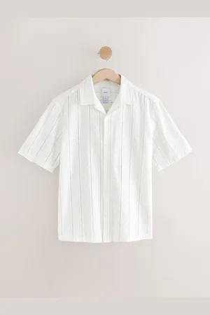 Next 100% Cotton Textured Broderie Short Sleeve Shirt 3XL