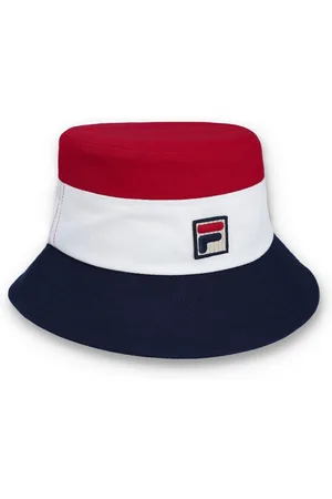 Fila Red Marco Tri Colour Bucket 100% Cotton Hat With Heritage Logo One