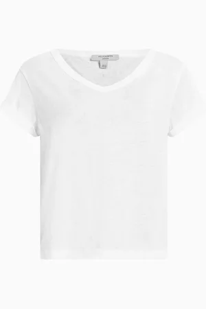 AllSaints AllSaints White 100% Organic Cotton Anna V T-Shirt S
