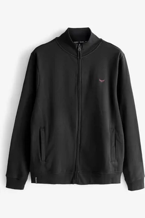 Threadbare Black Zip Through Fleece Sweatshirt S