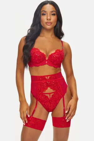 Ann Summers Red The Icon Sequin Plunge Bra 32 C