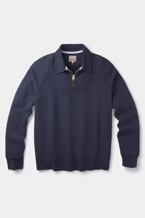 Aubin Navy Dunster Zip Neck 100% Cotton Sweatshirt XL