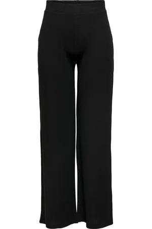 ONLY Black High Waisted Wide Leg 100% Cotton Trousers AU 10