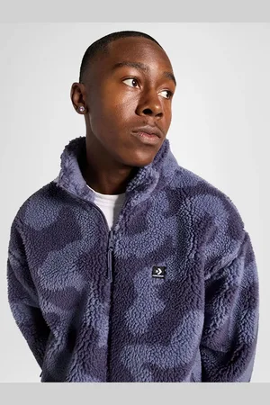 Converse Purple Wordmark Full Zip Sherpa Jacket S