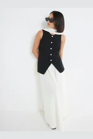 River Island Petite Poplin Waistcoat Midi Dress small