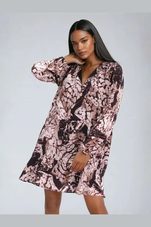 Religion Mystic Tunic Dress With Frill Hem In Animal Print AU 6