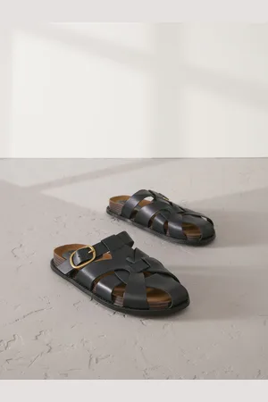 Next Signature Premium Leather Round Weave Buckle Footbed Shoes eu39uk6