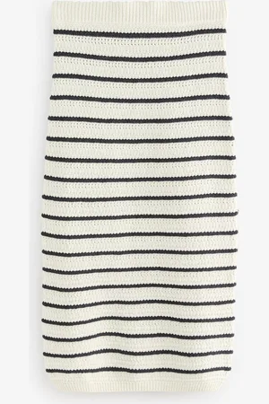 Next Midi Striped Co-Ord Knitted Skirt with Cotton XXL Regular