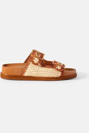 mint&berry Brown Mal Raffia Flat Sandals eu37uk4