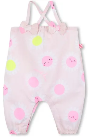 Billieblush Baby Floral 100% Cotton Dungarees With Bow Detail 3 Months (62cm)
