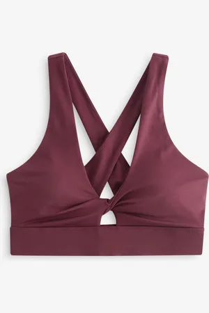 Fabletics Red Oasis Twist Medium Impact Sports Bra XL