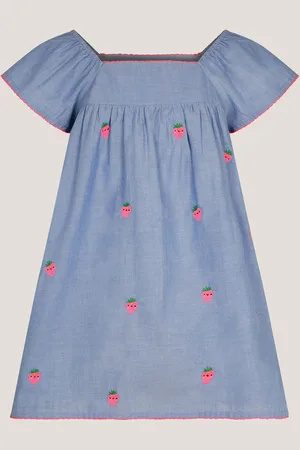 Accessorize Strawberry Chambray Smock 100% Cotton Dress 11