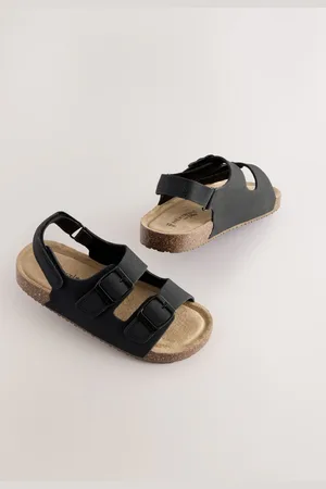 Next Black Wide Fit (G) Double Buckle Cushioned Footbed Sandals AU 13 (EU 32)