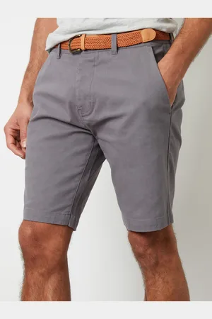 Threadbare Cotton Stretch Turn-Up Chino Shorts with Woven Belt 30