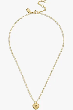 Coach Gold Tone Iconic Heart Pendant Necklace One