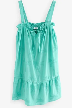 Next Embroidered 100% Cotton Summer Mini Dress AU 18 Tall
