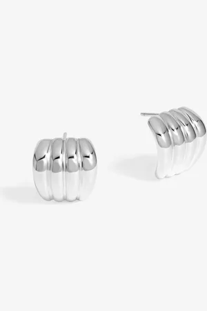 Jon Richard Silver Tone Ridge Stud Earrings One