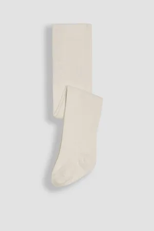 JoJo Maman Bébé Cream Cotton Rich Plain Tights 6