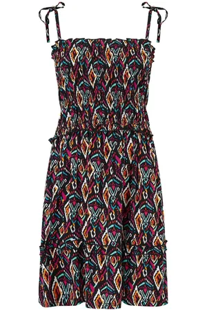 Pour Moi Strapless Shirred Bodice Frill Woven Beach Dress AU 8