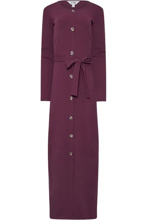 Long Tall Sally Long Sleeve Ribbed Button Maxi Dress AU 10 Tall