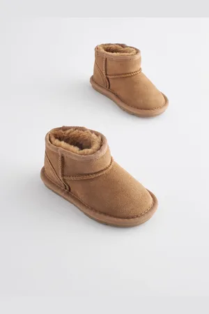 Next Tan Brown Faux Fur Lined Water Repellent Pull-On Suede Boots AU 11 (EU 29)