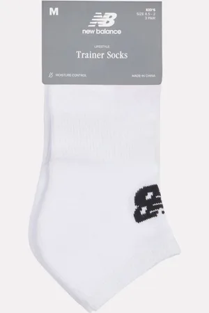New Balance White Kids Everyday Trainer Low Cut Socks 3 Pack 4-8