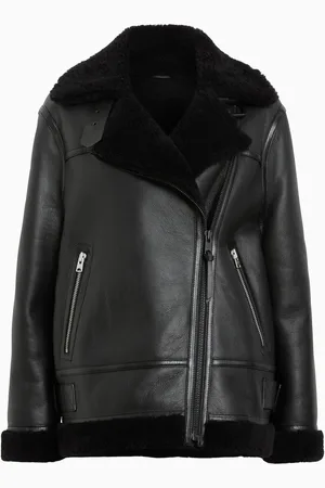 AllSaints AllSaints Black Sola Shearling Jacket M