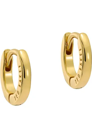 Ted Baker Golden yellow Tone Crislie Logo Hoop Earrings One