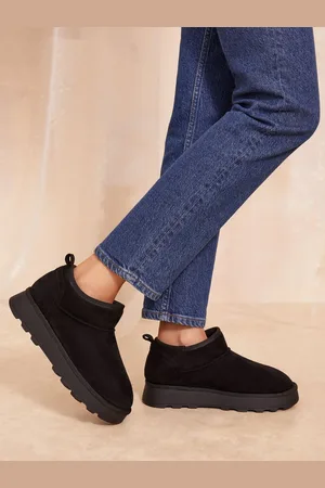 Friends Like These Black Cosy Faux Suede Fur Lined Low Ankle Boot AU 7 (EU 38)
