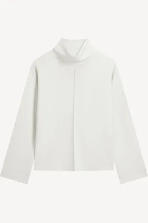 Tala White Ecru Flared Sleeve Sweat Top L