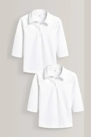Next Cotton Stretch 3/4 Sleeve School Jersey Blouses 2 Pack (3-16yrs) 14 Years (164cm)