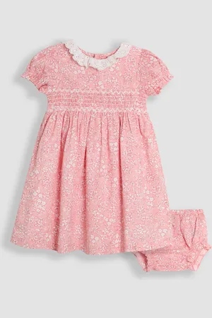 JoJo Maman Bébé Floral Smocked Woven 100% Cotton Dress 6