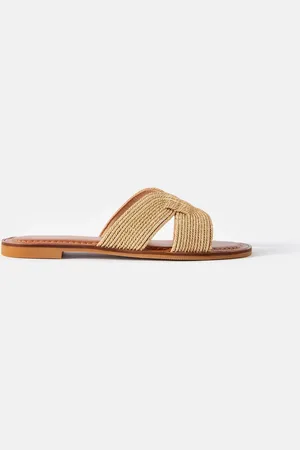 mint&berry Gold Darcie Rope Flat Sandals eu42uk8