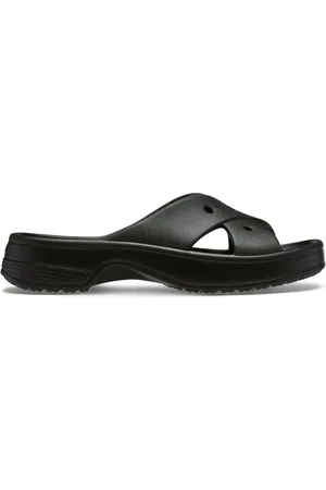 Crocs Black Womens Cross Strap Sandals AU 5 (EU 36.5)