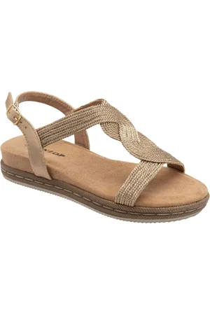 Dunlop Brown T-Bar Buckle Strap Sandals AU 8 (EU 39)