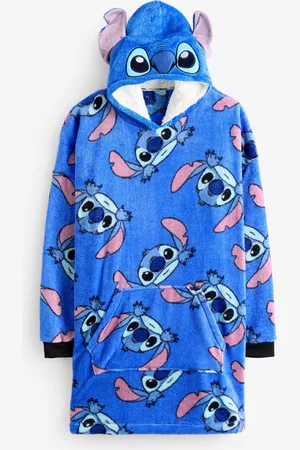 Brand Threads Blue Disney Stitch Adults Hooded Blanket One