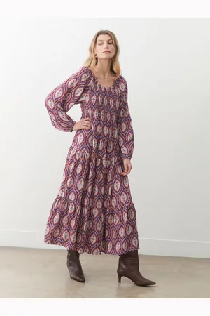 Finery London Tilly Crepe Printed Midi Smock Dress 16