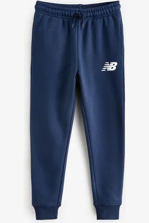 New Balance Blue Boys Brush Back Stacked Logo Joggers 9