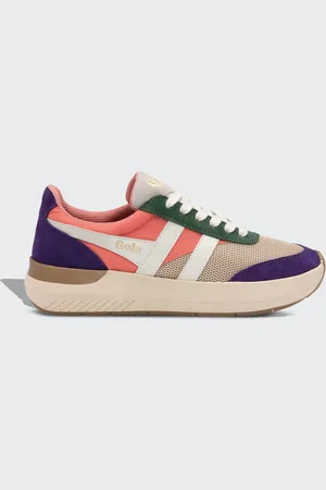 Gola Wheat Coral Pink/Royal Purple Ladies Raven Lace-Up Trainers AU 5 (EU 36)